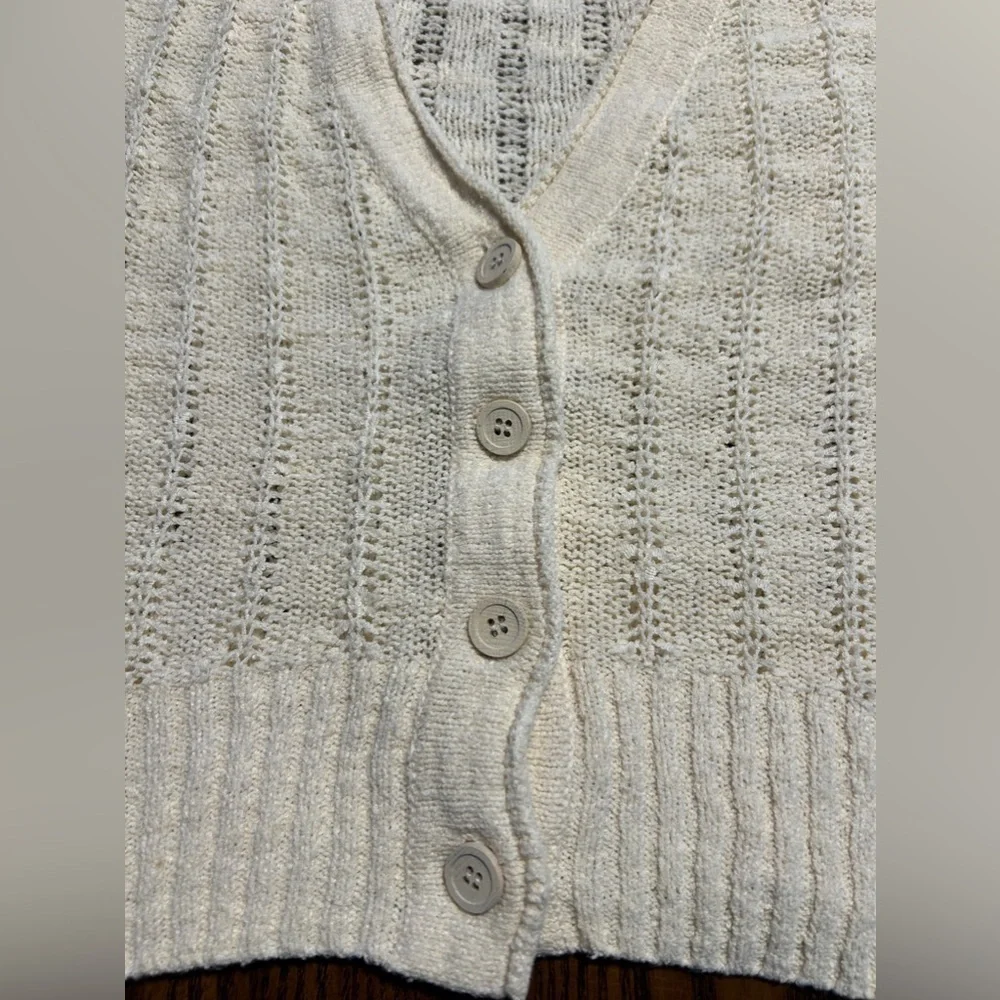 J. Crew Point Sur open‎ knit cardigan women’s XS boxy cream coastal cowgirl boho